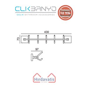 Paslanmaz Pirinç Kumru 5’li Askılık