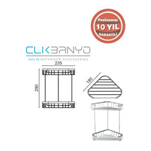 Eda Ikili Köşe 18x18 Sabunluk Ve Şampuanlık