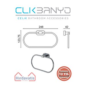 Paslanmaz Pirinç Zirve Oval Havluluk