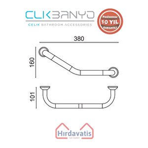 Paslanmaz Pirinç Bella Küvet Tutamağı 30cm