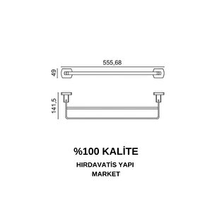 Paslanmaz Pirinç Milano 2’li Uzun Havluluk 50cm Mat Siyah