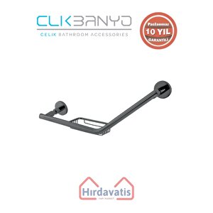 Paslanmaz Pirinç Flora Küvet Tutamağı Süngerlikli 40cm Mat Siyah