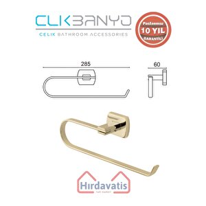 Paslanmaz Pirinç Milano Açık Kağıt Havluluk Altın Sarı Gold
