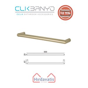 Paslanmaz Pirinç Flora Küvet Kolu Rozetsiz 60cm Altın Sarı Gold
