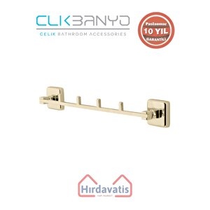 Paslanmaz Pirinç Kumru 4’lü Askılık Altın Sarı Gold