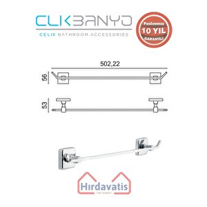 Paslanmaz Pirinç Kumru Uzun Havluluk 50cm