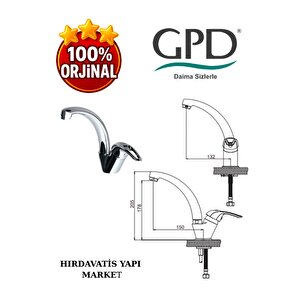 Adrio Mtt120 Tek Su Girişli Tek Gövde Lavabo Bataryası