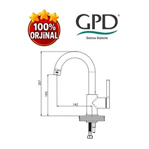 Gildo Mtl165-s-r Tek Gövde Lavabo Bataryası