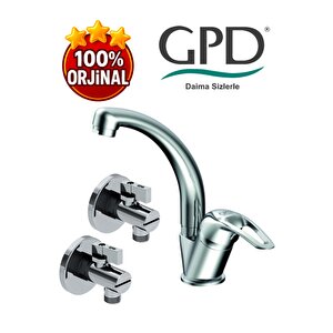 Mtl120 -adrio Serisi Tek Gövde Lavabo Bataryası-2adet Fkm01 Filitreli Ara Musluk-gpd