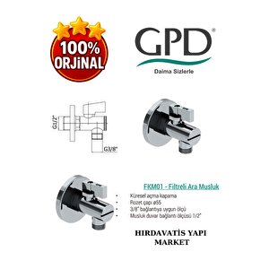 Mtl120 -adrio Serisi Tek Gövde Lavabo Bataryası-2adet Fkm01 Filitreli Ara Musluk-gpd