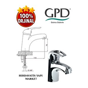 Adrio Mlt120 Tek Su Girişli Lavabo Bataryası