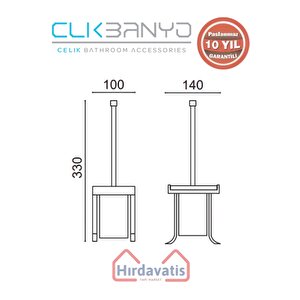 Paslanmaz Pirinç Kumru Set Üstü Klozet Fırçalık