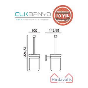 Paslanmaz Pirinç Milano Montajlı Klozet Fırçalık