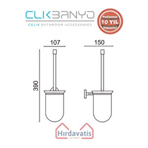 Paslanmaz Pirinç Dilek Montajlı Klozet Fırçası