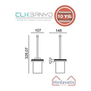 Paslanmaz Pirinç Tamay Montajlı Klozet Fırçalık