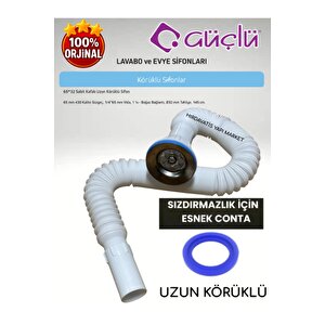 65*32 Sabit Kafalı Uzun Körüklü Lavabo Ve Evye Sifonu Meram Q32 430 Kalite