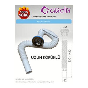65*32 Sabit Kafalı Uzun Körüklü Lavabo Ve Evye Sifonu Meram Q32 430 Kalite
