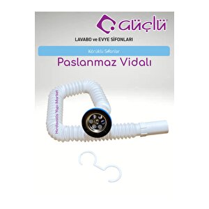 Körüklü Lavabo Evye Si̇fonu Lüx Q32 Paslanmaz Vi̇dali