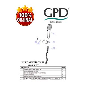Dst37 Askılı Duş Seti (tek Fonksiyonlu 80x125)