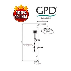 Dst19-3 Yönlendiricili Duş Seti (tek Fonksiyonlu El Duşu + 200x200)