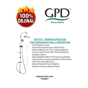 Dst19-3 Yönlendiricili Duş Seti (tek Fonksiyonlu El Duşu + 200x200)