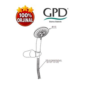 Dst43 Askılı Duş Seti (3 Fonksiyonlu Ø110)