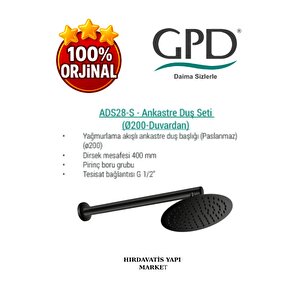 Ads28-s Ankastre Duş Başlığı (duvardan_ø200)