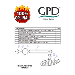 Ads28-s Ankastre Duş Başlığı (duvardan_ø200)