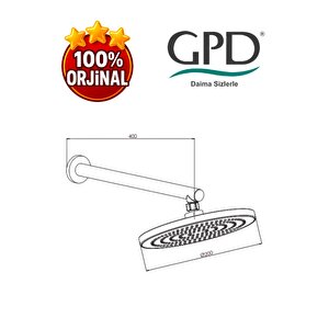 Ads07 Ankastre Duş Başlığı (ø200)
