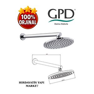 Ads07 Ankastre Duş Başlığı (ø200)