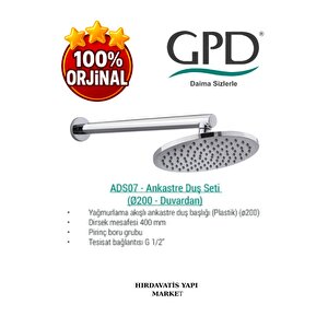 Ads07 Ankastre Duş Başlığı (ø200)