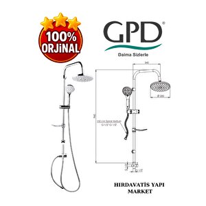 Dst19-2 Yönlendiricili Duş Seti (3 Fonksiyonlu El Duşu + Ø200)