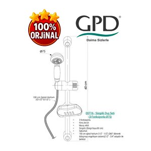 Dst16 Sürgülü Duş Seti (3 Fonksiyonlu Ø75)