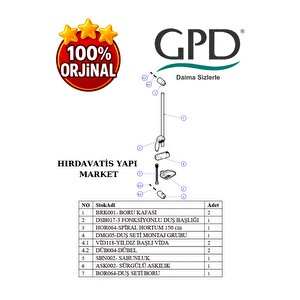 Dst16 Sürgülü Duş Seti (3 Fonksiyonlu Ø75)