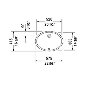 0481570000 Dune Tezgah Altı Lavabo 52 Cm