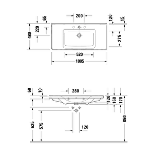 2367100000 D-neo Etajerli Lavabo 105 Cm
