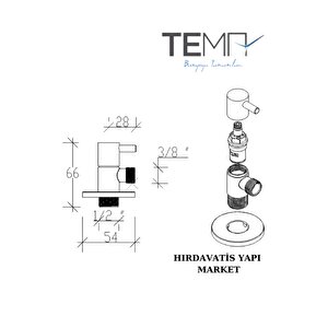 Tema Çubuk Kol Taharet Ara Musluğu Rozetli 69300