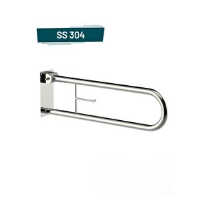 Yaşlı Hasta Bedensel Engelli Mafsallı Wc Kağıtlık Tutunma Barı Paslanmaz Banyo Wc Tutamağı Mat Krom