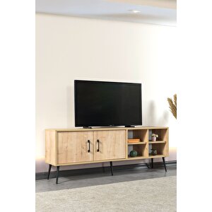 3608 Şile Metal Ayaklı Metal Kulplu 160 Cm Tv Ünitesi Safir Safir