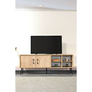3608 Şile Metal Ayaklı Metal Kulplu 160 Cm Tv Ünitesi Safir Safir