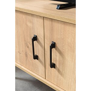 3608 Şile Metal Ayaklı Metal Kulplu 160 Cm Tv Ünitesi Safir