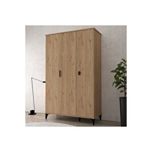 6301 Neva 3 Kapılı 200 Cm Gizli Çekmeceli Gardırop , Elbise Dolabı , Genç Odası Sepet