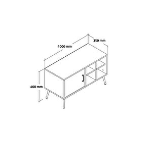 3108 Şile Metal Ayaklı Metal Kulplu 100 Cm Tv Ünitesi - Safir