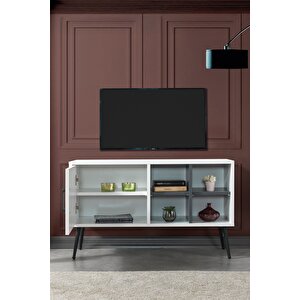 3112 Şile Metal Ayaklı Metal Kulplu Tv Ünitesi 100 Cm - Beyaz