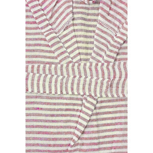 Kapşonlu Unisex Peştemal Plaj Bornozu %100 Pamuklu Seaside Stripe Xl-bordo L/XL