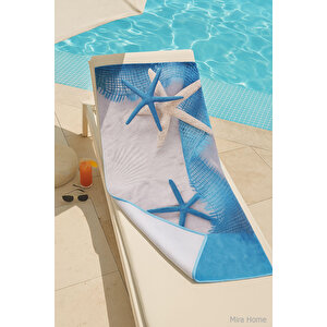 Yetişkin Unisex 70x140 Cm Yaz Desenli Plaj ,deniz , Banyo Havlusu Ocean Krem Krem