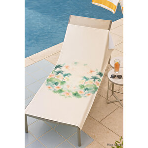 Unisex Baskılı Plaj Deniz Havuz Havlusu %100 Pamuk 70x145 Cm Wonderfull Yeşil Koyu Yeşil