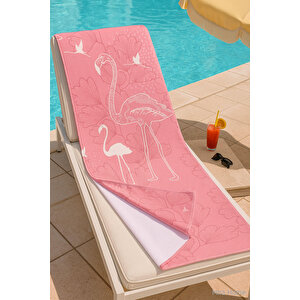 Yetişkin Unisex 70x140 Cm Yaz Desenli Plaj ,deniz , Banyo Havlusu Ocean Pembe Pembe