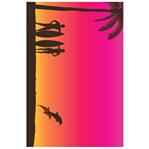 Yetişkin Unisex 70x140 Cm Yaz Desenli Plaj ,deniz , Banyo Havlusu Ocean Fuşya Fuşya