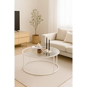 Beyaz Berlin Orta Sehpa 80cm